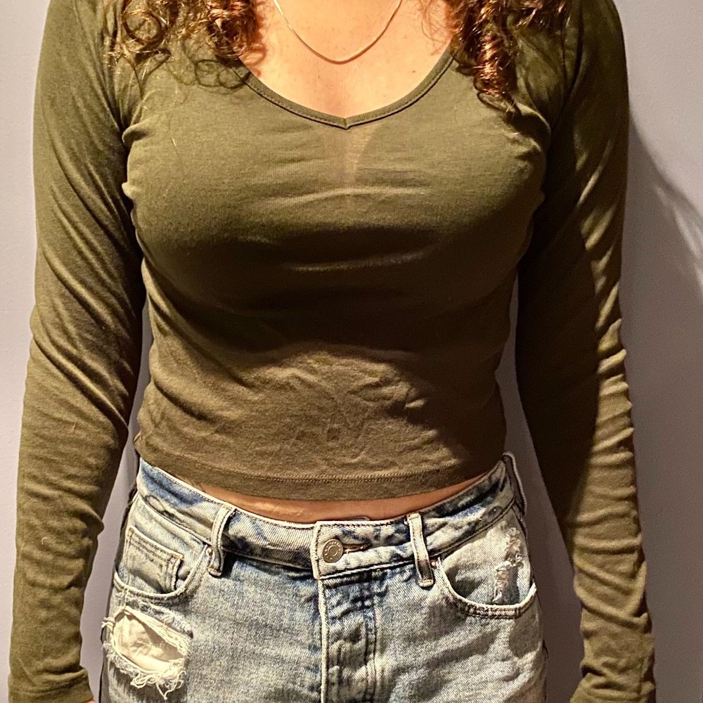 DIVIDED, green crop-top, M size!
